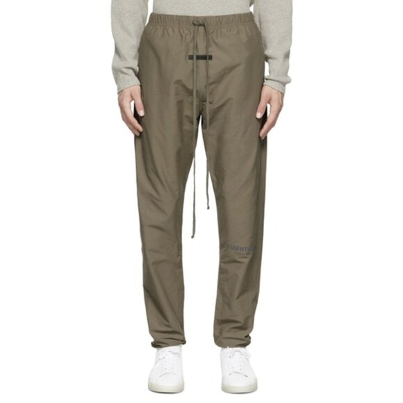 Fear of God Essentials Taupe Track Lounge Pants Harvest Cotton Nylon Size Large - Picture 1 of 16